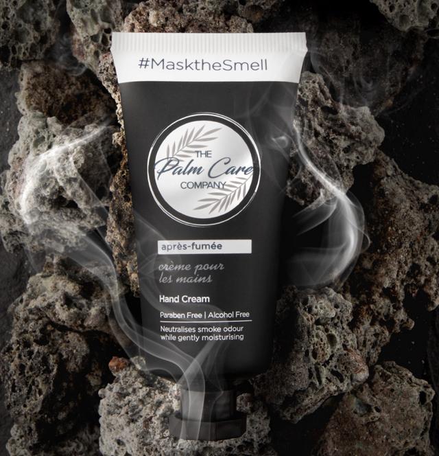 Anti-smoke odour hand cream by The Palm Company neutralises the long-lasting odour of cigarette smoke Anti-smoke odour hand cream by The Palm Company neutralises the long-lasting odour of cigarette smoke
