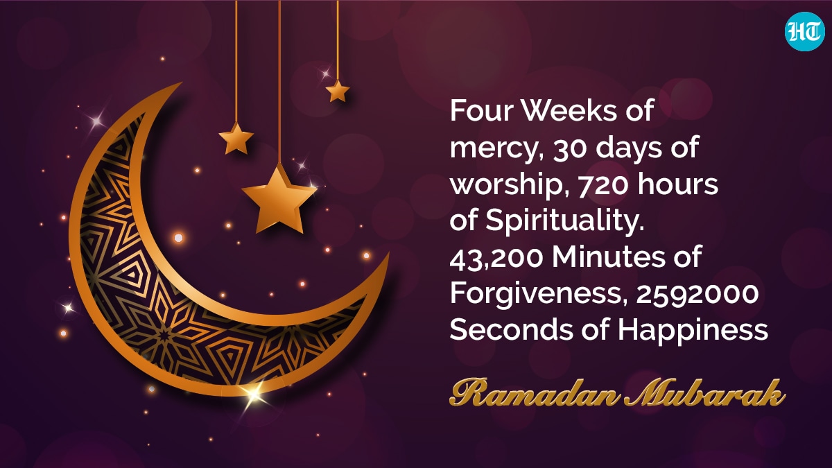 Cuatro semanas de gracia, 30 días de culto, 720 horas de espiritualidad.  Perdón 43.200 minutos, 2592000 segundos de felicidad, Ramadán Kareem Mubarak.  (HT Digital)