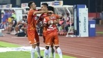 Ishan Pandita celebrates his goal with team players during the 7th season of the Indian Super League between Chennaiyin FC and FC Goa.(PTI) Ishan Pandita celebrates his goal with team players during the 7th season of the Indian Super League between Chennaiyin FC and FC Goa.(PTI)