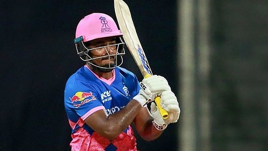 Sanju Samson captain of Rajasthan Royals plays a shot during the Indian Premier League 2021 match between Rajasthan Royals and the Punjab Kings at the Wankhede Stadium in Mumbai, Monday, April 12, 2021.(PTI)