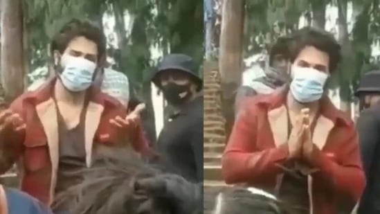 Varun Dhawan urges fans to wear a mask.