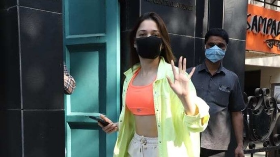 Tamannaah Bhatia at Maddock office. Tamannaah Bhatia at Maddock office.