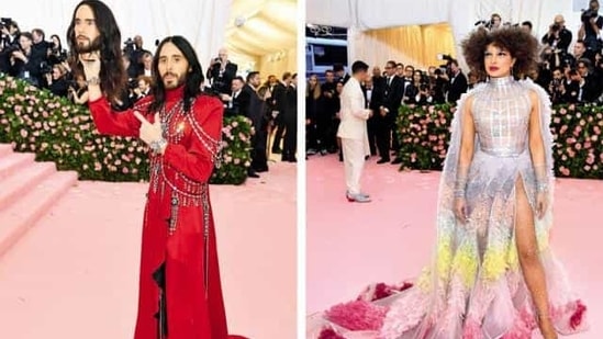 Jared Leto (left) and Priyanka Chopra at the Met Gala 2019 