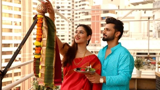 Rahul Vaidya and Disha Parmar celebrated the Marathi festival of Gudi Padwa together.