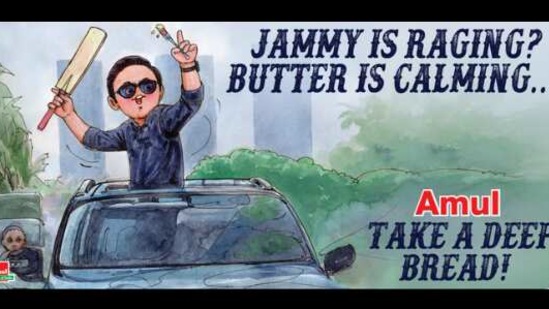 The image shows Rahul Dravid featured in the doodle by Amul. (Twitter/@Amul_Coop) The image shows Rahul Dravid featured in the doodle by Amul. (Twitter/@Amul_Coop)