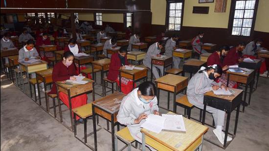 The examinations were conducted in compliance with Covid guidelines. (Deepak Sansta / HT) The examinations were conducted in compliance with Covid guidelines. (Deepak Sansta / HT)