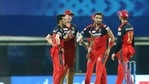 Harshal Patel of Royal Challengers Bangalore celebrates the dismissal during match 1 of the Vivo Indian Premier League 2021 between Mumbai Indians and the Royal Challengers Bangalore at the M. A. Chidambaram Stadium in Chennai on Friday. (ANI Photo/IPL Twitter) Harshal Patel of Royal Challengers Bangalore celebrates the dismissal during match 1 of the Vivo Indian Premier League 2021 between Mumbai Indians and the Royal Challengers Bangalore at the M. A. Chidambaram Stadium in Chennai on Friday. (ANI Photo/IPL Twitter)