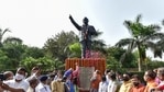 Delhi BJP chief Adesh Gupta, mayor North Delhi MCD Jai Prakash and others inaugurate a statue of Dr. Bhimrao Ambedkar, on the birth anniversary of the Dalit leader, at North DMC HQ in New Delhi on Tuesday. (PTI Photo ) Delhi BJP chief Adesh Gupta, mayor North Delhi MCD Jai Prakash and others inaugurate a statue of Dr. Bhimrao Ambedkar, on the birth anniversary of the Dalit leader, at North DMC HQ in New Delhi on Tuesday. (PTI Photo )