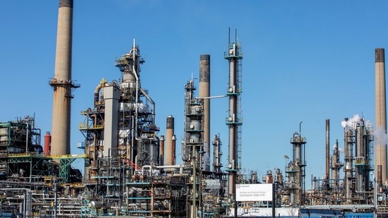 Imperial Oil refinery, located near Enbridge's Line 5 pipeline in Sarnia, Ontario, Canada March 20, 2021. (Reuters File Photo )