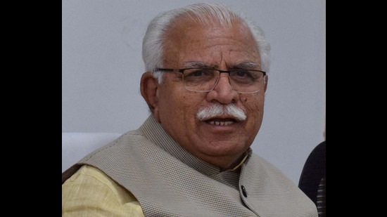 The Haryana CM opted to attend state-wide celebrations of Ambedkar Jayanti through video conferencing. (HT FILE)
