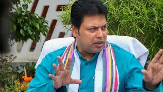 Agartala: Tripura Chief Minister Biplab Kumar Deb addresses a press meet in Agartala, Monday, June 1, 2020. (PTI Photo) (PTI01-06-2020_000100B) (PTI) Agartala: Tripura Chief Minister Biplab Kumar Deb addresses a press meet in Agartala, Monday, June 1, 2020. (PTI Photo) (PTI01-06-2020_000100B) (PTI)
