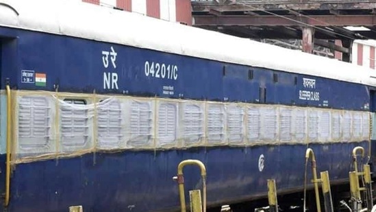 A train coach turned into an isolation ward for coronavirus emergencies by the Indian Railways. (HT Archive) A train coach turned into an isolation ward for coronavirus emergencies by the Indian Railways. (HT Archive)