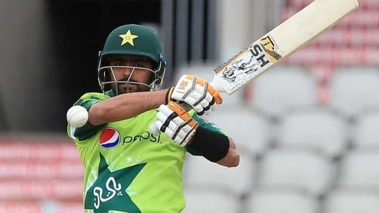 Babar Azam in action. (REUTERS) Babar Azam in action. (REUTERS)
