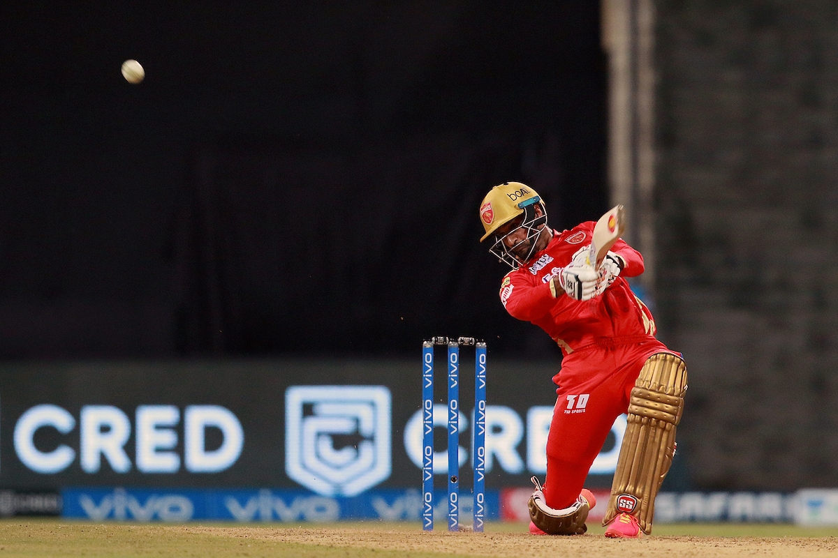Deepak Hooda of Punjab Kings plays a shot during the match between Rajasthan Royals and the Punjab Kings at the Wankhede Stadium in Mumbai on Monday. (ANI Photo/ IPL Twitter) Deepak Hooda of Punjab Kings plays a shot during the match between Rajasthan Royals and the Punjab Kings at the Wankhede Stadium in Mumbai on Monday. (ANI Photo/ IPL Twitter)