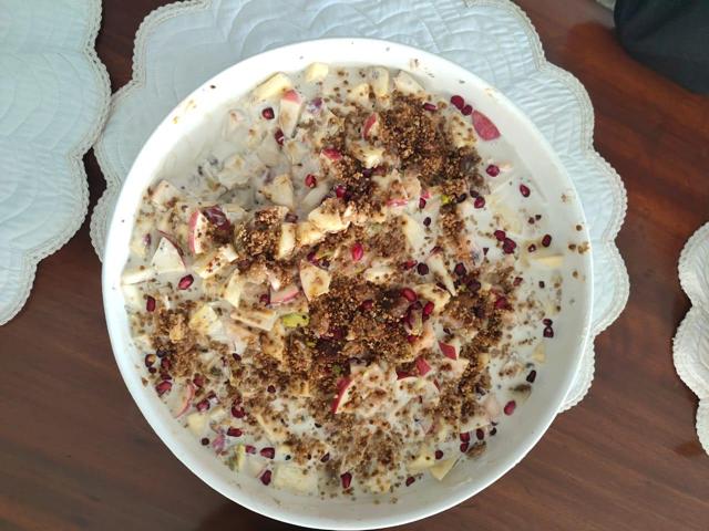 Fruit cream pudding by home chef Shahla Ahmed. Fruit cream pudding by home chef Shahla Ahmed.