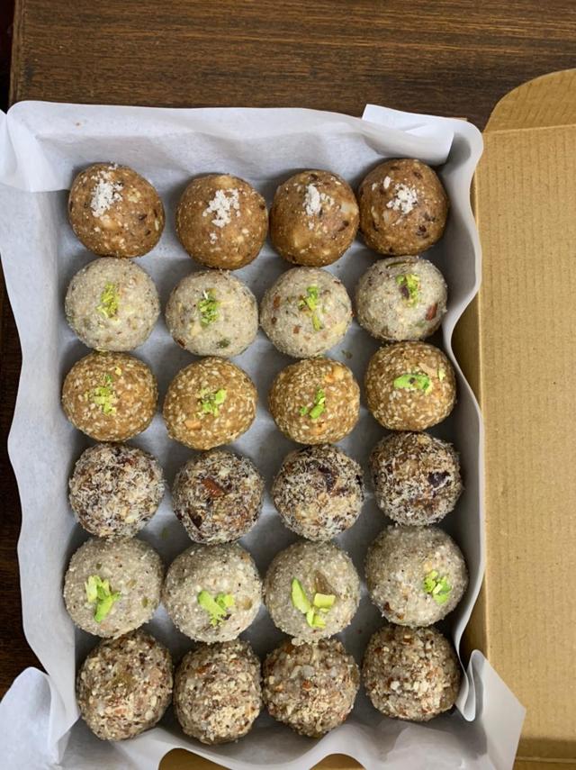 Assorted ladoos including Makhana Ladoo and Sabudana ladoo by home chef Ekta Jain. Assorted ladoos including Makhana Ladoo and Sabudana ladoo by home chef Ekta Jain.