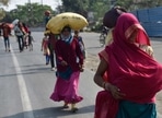 Migrants labours at Mumbai- Ahmedabad Highway head to their native place to Madhya Pradesh from Mira Road,Mumbai in this file picture from 2020. 