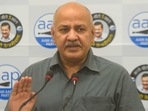 New Delhi, India - April 10, 2021: Delhi Deputy Chief Minister Manish Sisodia addresses a press conference, at AAP office, ITO, in New Delhi, India, on Saturday, April 10, 2021. (Photo by Amal KS/ Hindustan Times) New Delhi, India - April 10, 2021: Delhi Deputy Chief Minister Manish Sisodia addresses a press conference, at AAP office, ITO, in New Delhi, India, on Saturday, April 10, 2021. (Photo by Amal KS/ Hindustan Times)