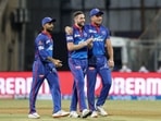 Chris Woakes (centre) with DC teammates Ajinkya Rahane (R) and Marcus Stoinis (L)(PTI) Chris Woakes (centre) with DC teammates Ajinkya Rahane (R) and Marcus Stoinis (L)(PTI)