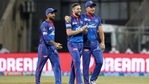 Chris Woakes (centre) with DC teammates Ajinkya Rahane (R) and Marcus Stoinis (L)(PTI) Chris Woakes (centre) with DC teammates Ajinkya Rahane (R) and Marcus Stoinis (L)(PTI)