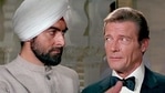 Kabir Bedi and Roger Moore, in Octopussy. Kabir Bedi and Roger Moore, in Octopussy.