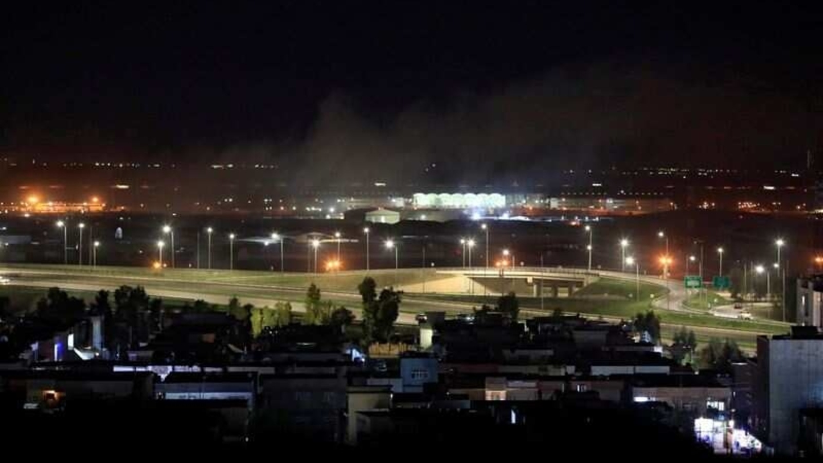 Explosion seen after alleged drone attack targets Erbil airport
