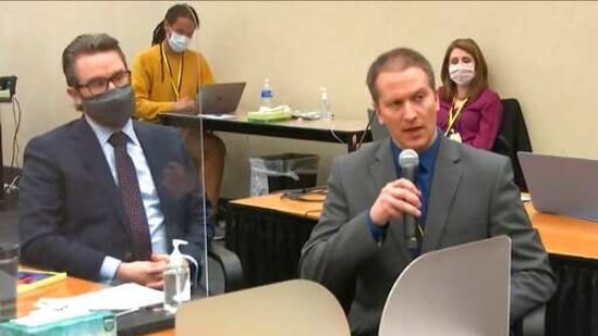 Defense attorney Eric Nelson, left, and defendant, former Minneapolis police officer Derek Chauvin. (AP) Defense attorney Eric Nelson, left, and defendant, former Minneapolis police officer Derek Chauvin. (AP)