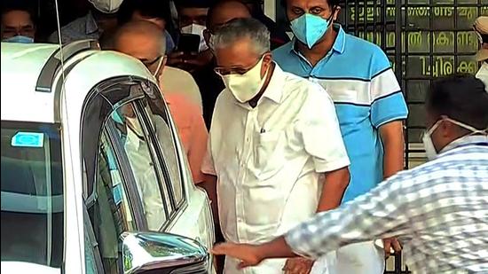 Chief minister of Kerala Pinarayi Vijayan was discharged from Government Medical College Hospital in Kozhikode on Wednesday. (ANI Photo) Chief minister of Kerala Pinarayi Vijayan was discharged from Government Medical College Hospital in Kozhikode on Wednesday. (ANI Photo)