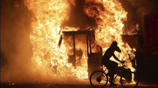 The driver and the cleaner were charred to death even before the police reached the spot with fire tenders. (AP Photo/Representative)