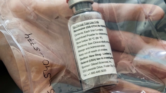 A vial of the anti-viral drug Remdesivir used in Covid-19 treatment. (File Photo) A vial of the anti-viral drug Remdesivir used in Covid-19 treatment. (File Photo)