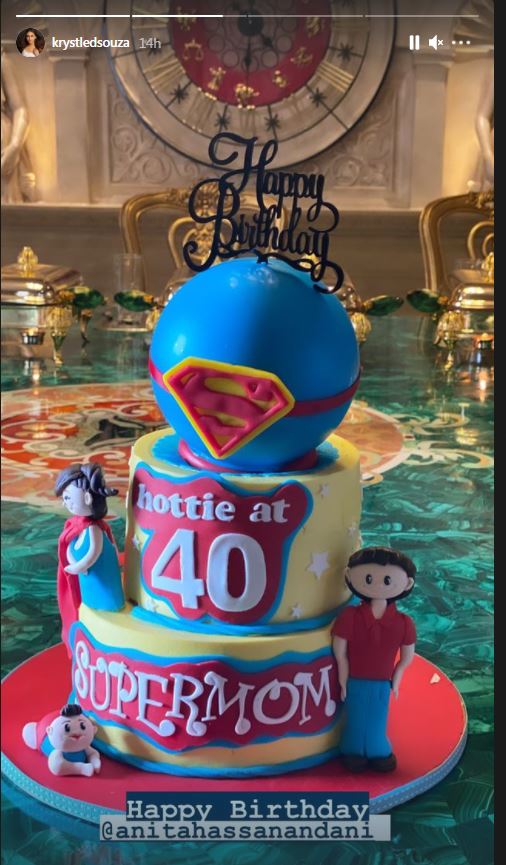 A glimpse of Anita's birthday cake.
