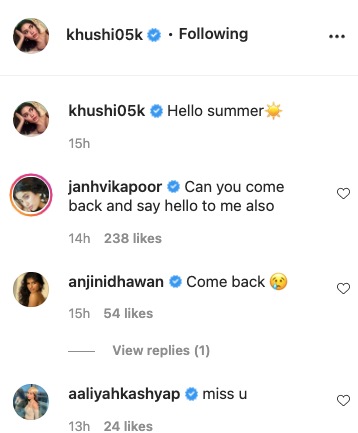 Comments on the post(Instagram/khushi05k) Comments on the post(Instagram/khushi05k)