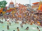 Seers fear they might get infected with the virus in the Kumbh area, which witnessed a rush of over 1.3 million on the Shahi Snan (holy dip in the Ganga) on Wednesday.(ANI file photo) Seers fear they might get infected with the virus in the Kumbh area, which witnessed a rush of over 1.3 million on the Shahi Snan (holy dip in the Ganga) on Wednesday.(ANI file photo)
