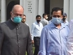 Lieutenant Governor of Delhi Anil Baijal (left) and Delhi Chief Minister Arvind Kejriwal. (Raj K Raj/HT PHOTO)