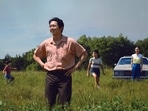 This image released by A24 shows Steven Yeun, foreground, in a scene from This image released by A24 shows Steven Yeun, foreground, in a scene from