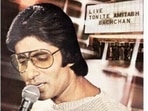 Amitabh Bachchan during his first live performance, which was also the first time an Indian performed at the Madison Square Garden, New York.
