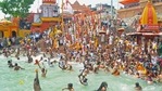Seers fear they might get infected with the virus in the Kumbh area, which witnessed a rush of over 1.3 million on the Shahi Snan (holy dip in the Ganga) on Wednesday.(ANI file photo) Seers fear they might get infected with the virus in the Kumbh area, which witnessed a rush of over 1.3 million on the Shahi Snan (holy dip in the Ganga) on Wednesday.(ANI file photo)