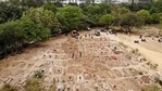 A burial ground for Covid-19 victims in Delhi.(AFP) A burial ground for Covid-19 victims in Delhi.(AFP)