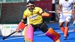 Krishan Pathak in action. (Hockey India) Krishan Pathak in action. (Hockey India)
