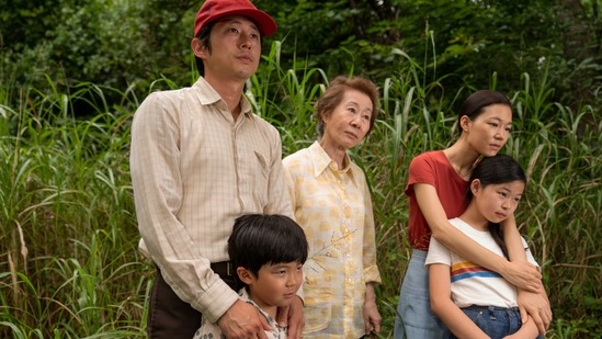 (From left) Steven Yeun, Alan S. Kim, Yuh-Jung Youn, Yeri Han, and Noel Cho in a scene from Minari.(AP) (From left) Steven Yeun, Alan S. Kim, Yuh-Jung Youn, Yeri Han, and Noel Cho in a scene from Minari.(AP)