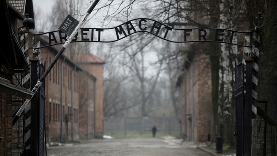 The "Arbeit macht frei" (Work sets you free) gate is pictured on the site of the former Nazi German concentration and extermination camp Auschwitz, empty due to COVID-19 restrictions. (Reuters file photo for representation)