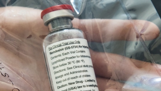 A vial of the anti-viral drug Remdesivir A vial of the anti-viral drug Remdesivir