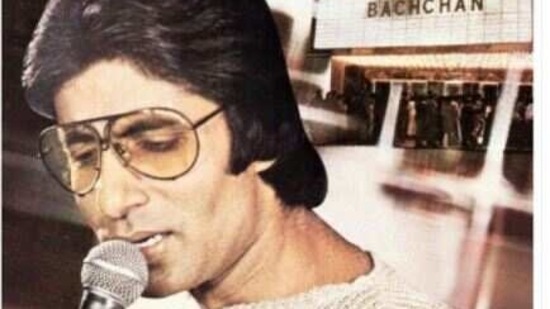 Amitabh Bachchan during his first live performance, which was also the first time an Indian performed at the Madison Square Garden, New York.