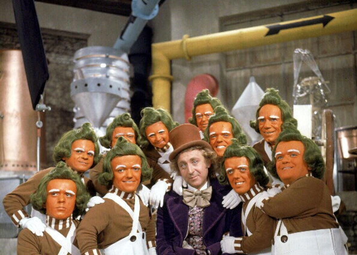 Gene Wilder in a still from Charlie and the Chocolate Factory (1971). In retellings of the Roald Dahl tale, the Oompa-Loompas are no longer from Africa. Gene Wilder in a still from Charlie and the Chocolate Factory (1971). In retellings of the Roald Dahl tale, the Oompa-Loompas are no longer from Africa.