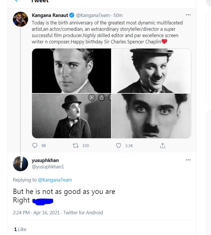 A screenshot of her post.