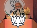 Prime Minister Narendra Modi addressing an election rally, in Asansol on Saturday. (ANI Photo)