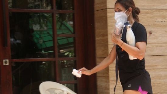 Malaika Arora rushing to the gym.