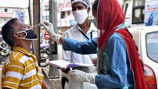 The daily new case count of 19,486 of Friday was much higher than the daily new case addition of 16,699 on Thursday and 17,282 on Wednesday. (PTI) The daily new case count of 19,486 of Friday was much higher than the daily new case addition of 16,699 on Thursday and 17,282 on Wednesday. (PTI)