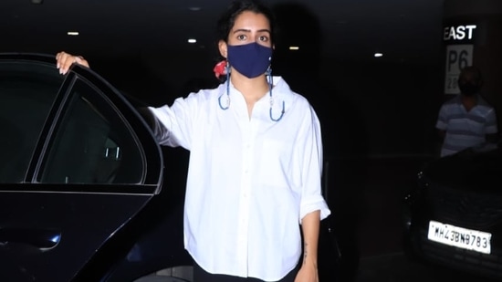 Sanya Malhotra at the Mumbai airport.