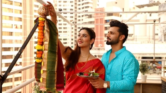 Rahul Vaidya and Disha Parmar celebrated the Marathi festival of Gudi Padwa together.